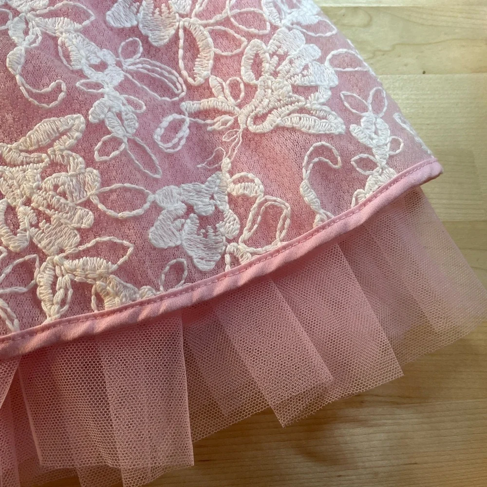 Mayoral Pink and White Floral Lace Dress